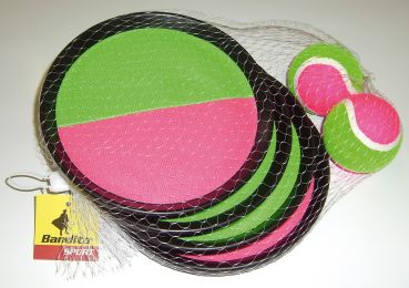 Klettball - Spiel Catchball mit 4 Fangscheiben und 2 Bälle