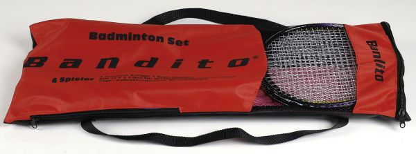 Badminton-Set Bandito für 4 Spieler mit Netzgarnitur